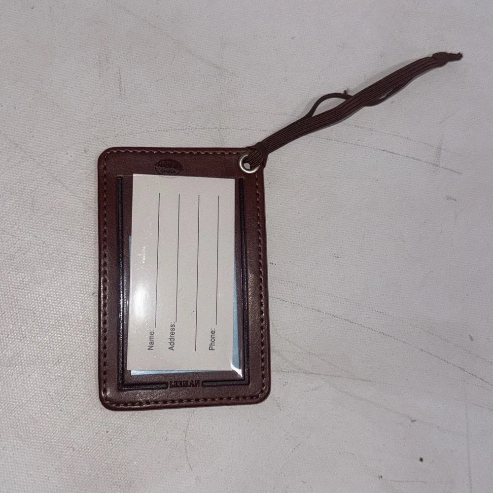 Explore Georgia Travel Accessory Brown Leather Customizable Luggage Tag NWOT
